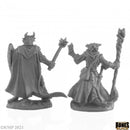 Reaper Mini Bones Black: RM44144 Dragonfolk Wizard and Cleric