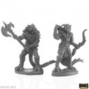 Reaper Mini Bones Black: RM44146 Dragonfolk Fighter and Ranger