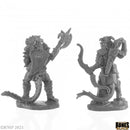 Reaper Mini Bones Black: RM44146 Dragonfolk Fighter and Ranger
