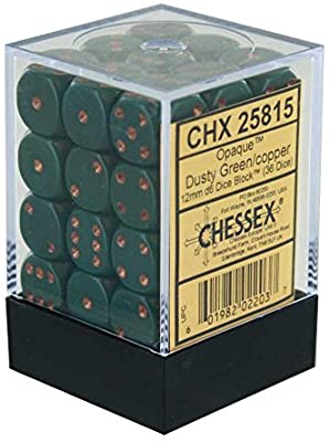 Chessex 36d6 Opaque Dusty Green/copper