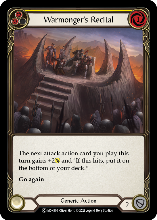 Warmonger's Recital (Yellow) [U-MON300-RF] Unlimited Rainbow Foil