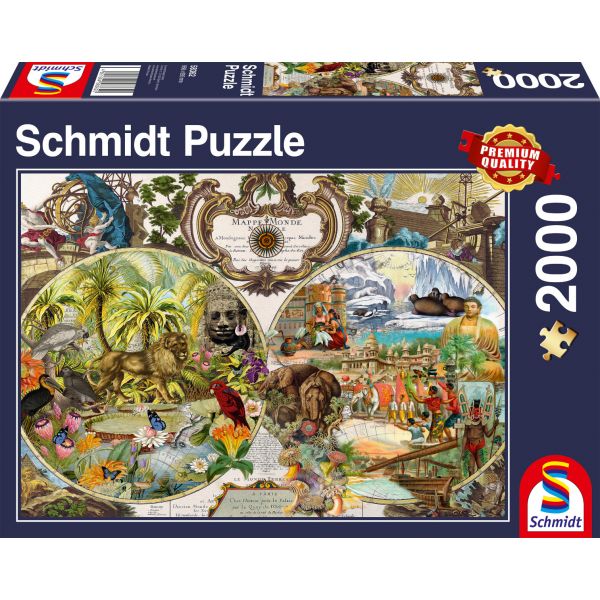 Schmidt Puzzle 2000 Exotic World Map