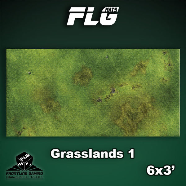 Frontline Gaming Mat 6'x3' Grasslands 1