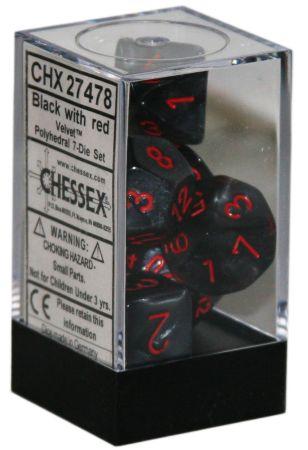 Chessex Poly Velvet Black/red