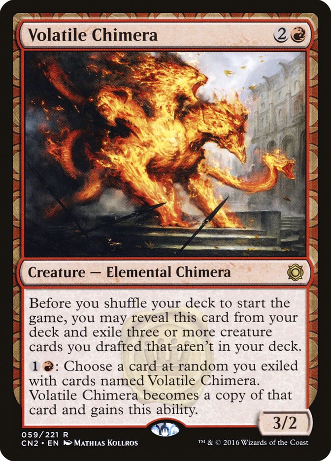 mtg conspiracy cards Volatile Chimera [Conspiracy: Take the Crown]