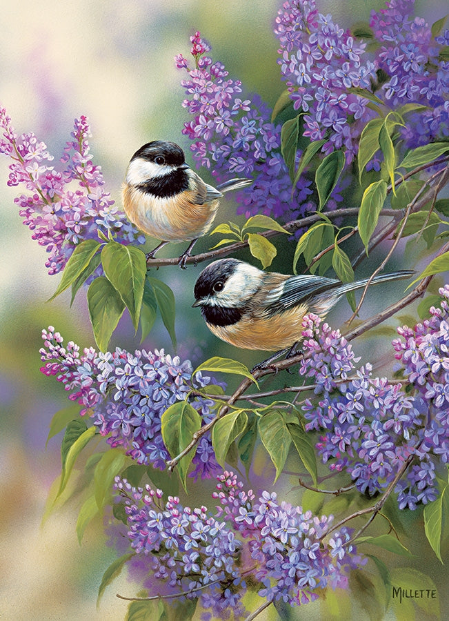 Cobble Hill Puzzle 1000 Piece Chickadees And Lilacs