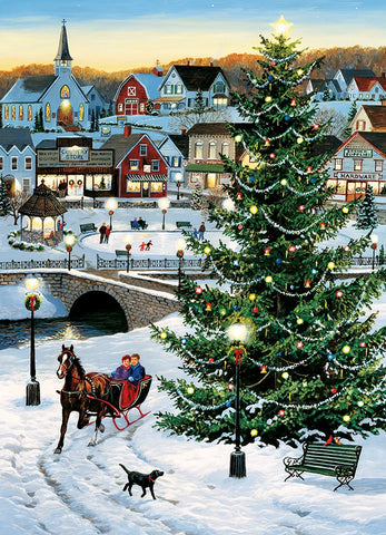 Cobble Hill Puzzle 500 Piece Village Tree
