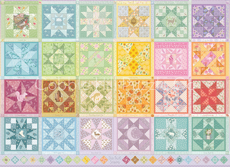 Cobble Hill Puzzle 1000 Piece Star Quilt Seasons