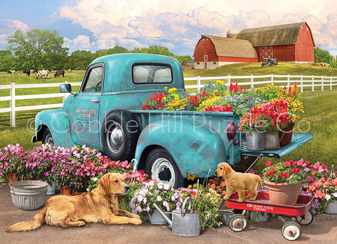 Cobble Hill Puzzle 1000 Piece Flower Truck