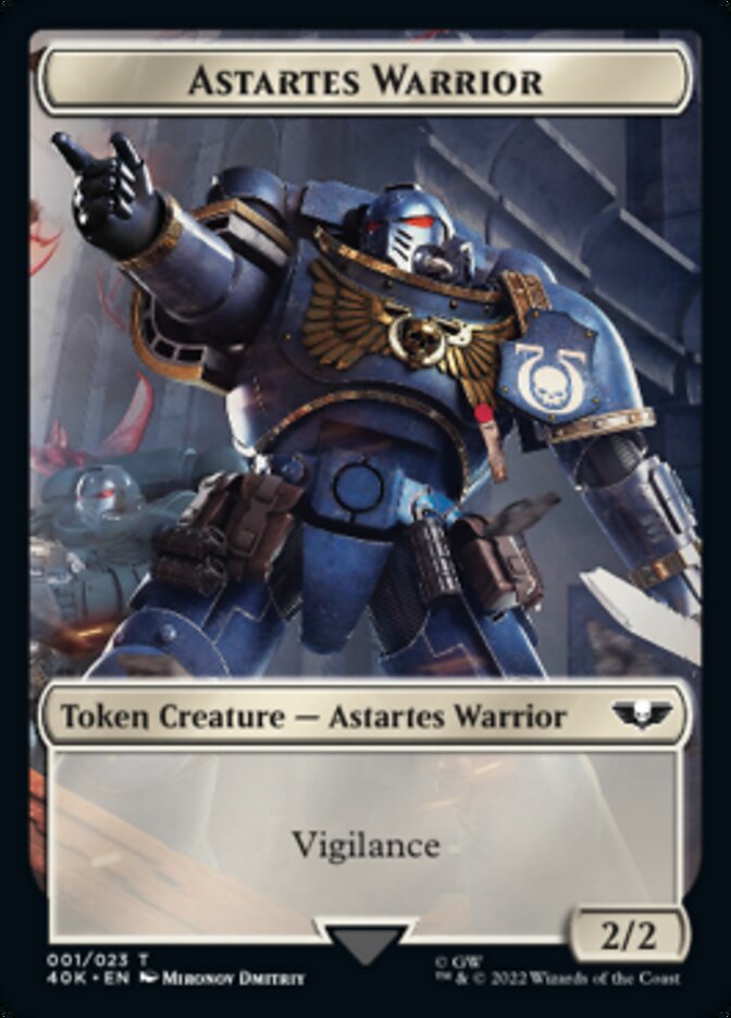 Astartes Warrior // Clue Double-Sided Token (Surge Foil) [Warhammer 40,000 Tokens]