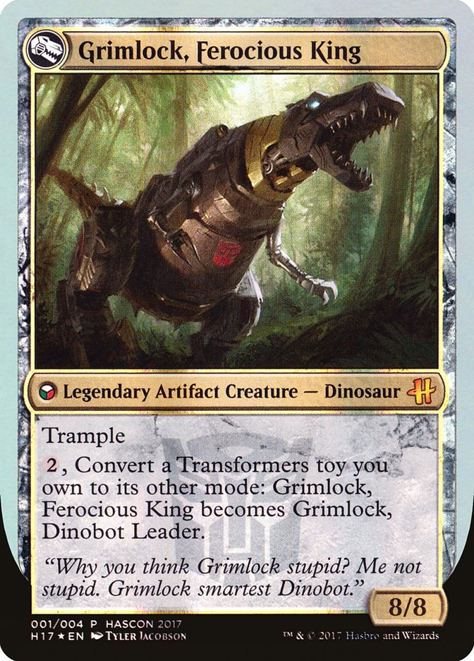 マジック：ザ・ギャザリング MTG Grimlock, Dinobot Leader hascon foil Psa 9 Mint Grimlock, Dinobot Leader Ferocious King (HASCON