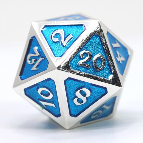 Die Hard Dice Dire D20 - Mythica Platinum Aquamarine
