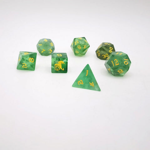 Green Fluorite 7pc Stone Dice