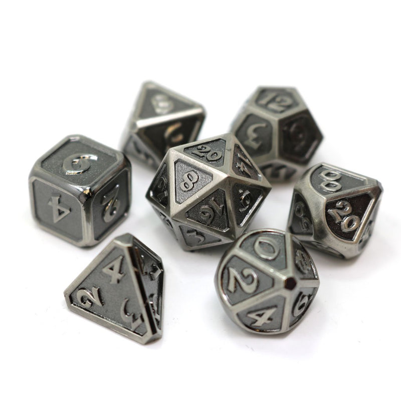 Die Hard Dice Set - Mythica Battleworn Silver