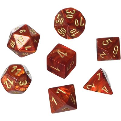 Chessex Poly Mini Scarab Scarlet/Gold