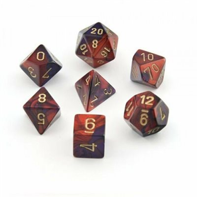 Chessex Poly Mini Gemini Purple-Red/Gold