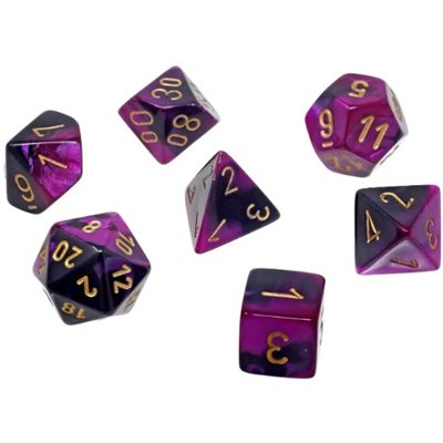 Chessex Poly Mini Gemini Black-Purple/Gold