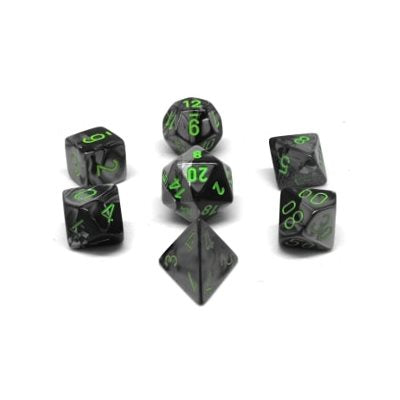 Chessex Poly Mini Gemini Black-Grey/Green