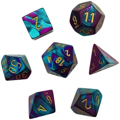 Chessex Poly Mini Gemini Purple-Teal/Gold