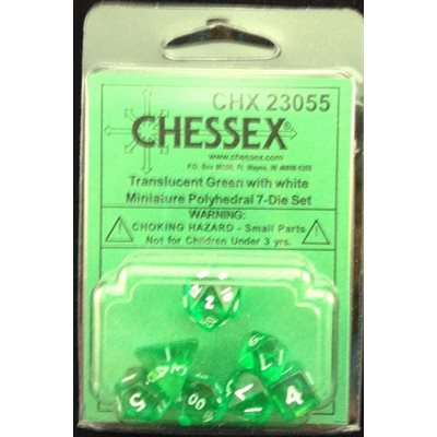 Chessex Poly Mini Translucent Green/white