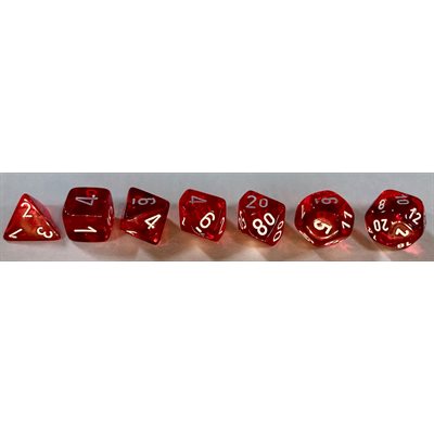 Chessex Poly Translucent Red/white (new)