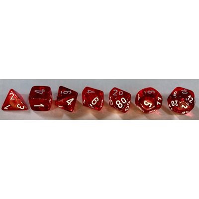 Chessex Poly Translucent Red/white (new)