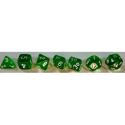 Chessex Poly Translucent Green/white (new)