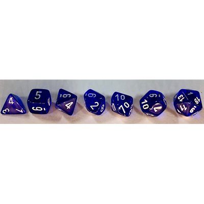 Chessex Poly Translucent Blue/white (new)