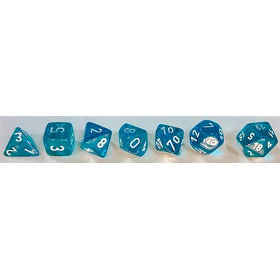 Chessex Poly Translucent Teal/white (new)