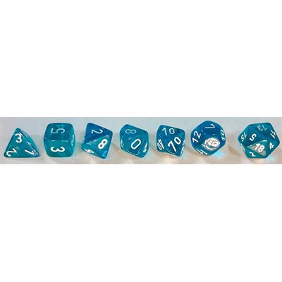 Chessex Poly Translucent Teal/white