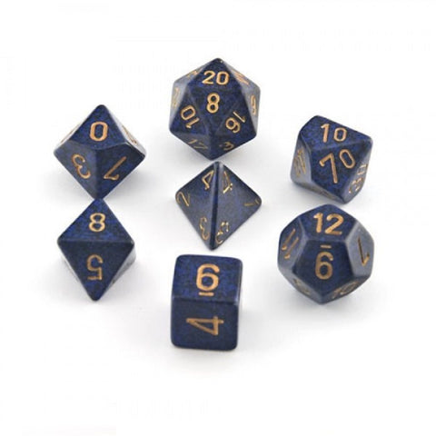 Chessex Poly Speckled Golden Cobalt