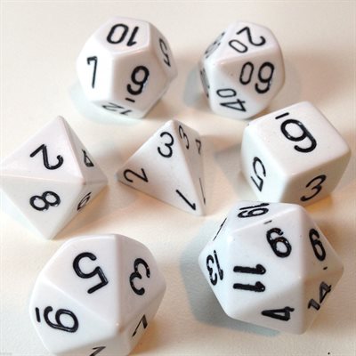 Chessex Poly Opaque White/black