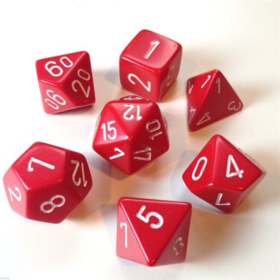 Chessex Poly Opaque Red/white