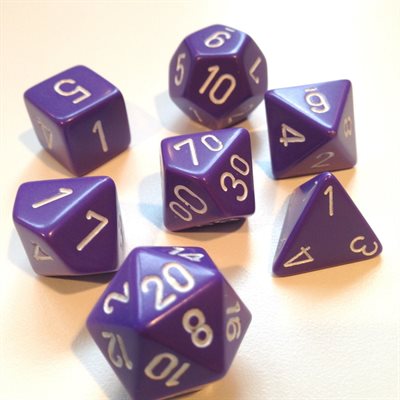 Chessex Poly Opaque Purple/white