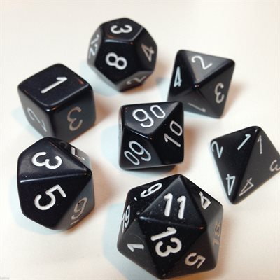 Chessex Poly Opaque Black/white