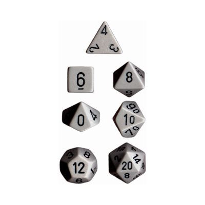 Chessex Poly Opaque Grey/black