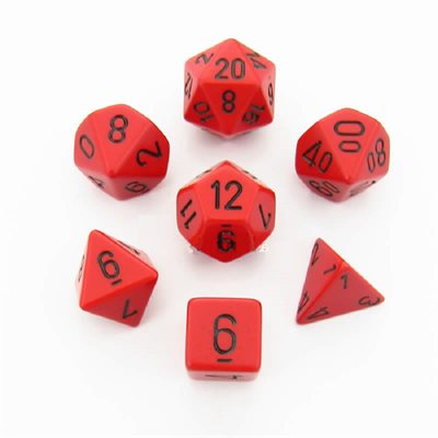 Chessex Poly Opaque Red/black