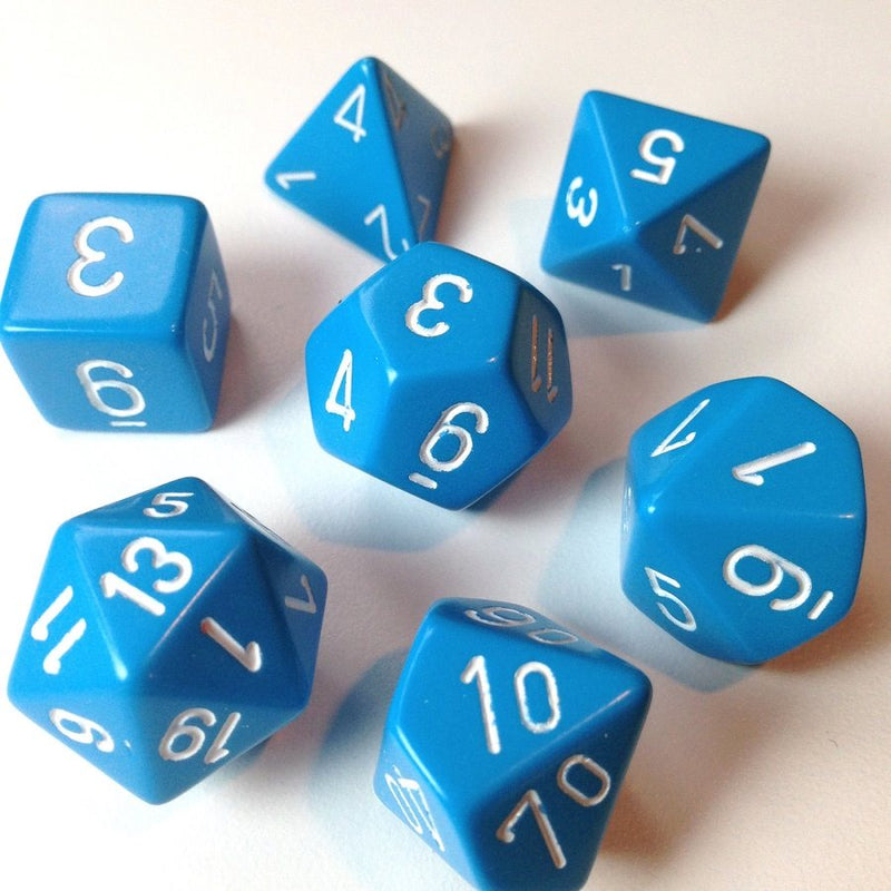 Chessex Poly Opaque Light Blue/white