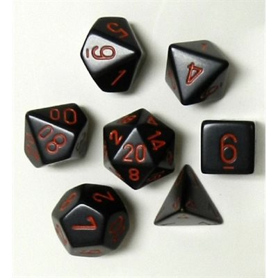 Chessex Poly Opaque Black/red