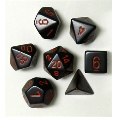 Chessex Poly Opaque Black/red