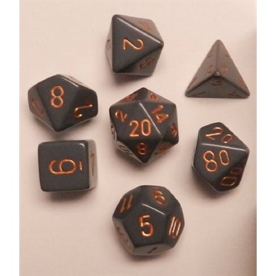 Chessex Poly Opaque Dark Grey/copper