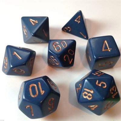 Chessex Poly Opaque Dusty Blue/copper