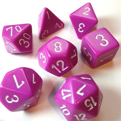 Chessex Poly Opaque Light Purple/white
