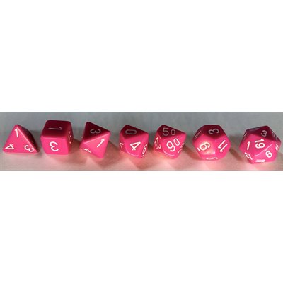 Chessex Poly Opaque Pink/white
