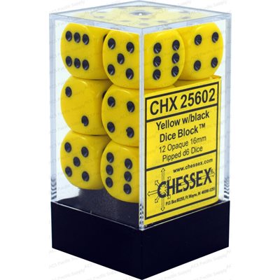 Chessex 12d6 Opaque Yellow/black