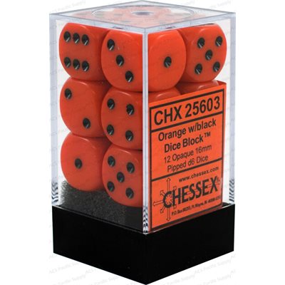 Chessex 12d6 Opaque Orange/black