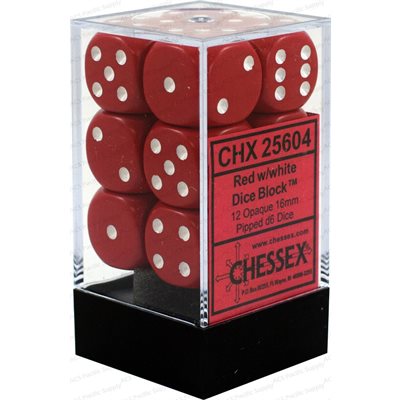 Chessex 12d6 Opaque Red/white