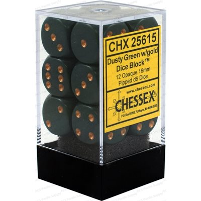 Chessex 12d6 Opaque Dusty Green/copper