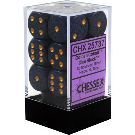 Chessex 12d6 Speckled Golden Cobalt