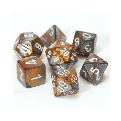 Chessex Poly Gemini Copper-steel/white